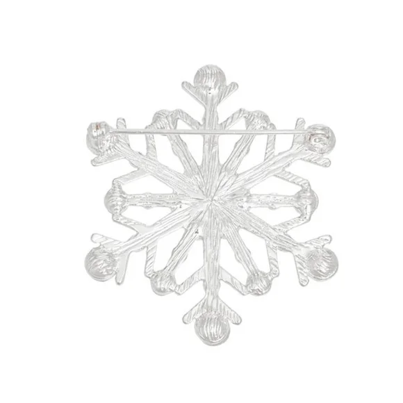 Brooch Stellar Snowflake Silver Pin for Women - Picture 3 of 3
